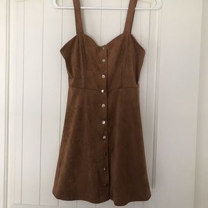 Super cute Forever 21 Suede Brown Dress